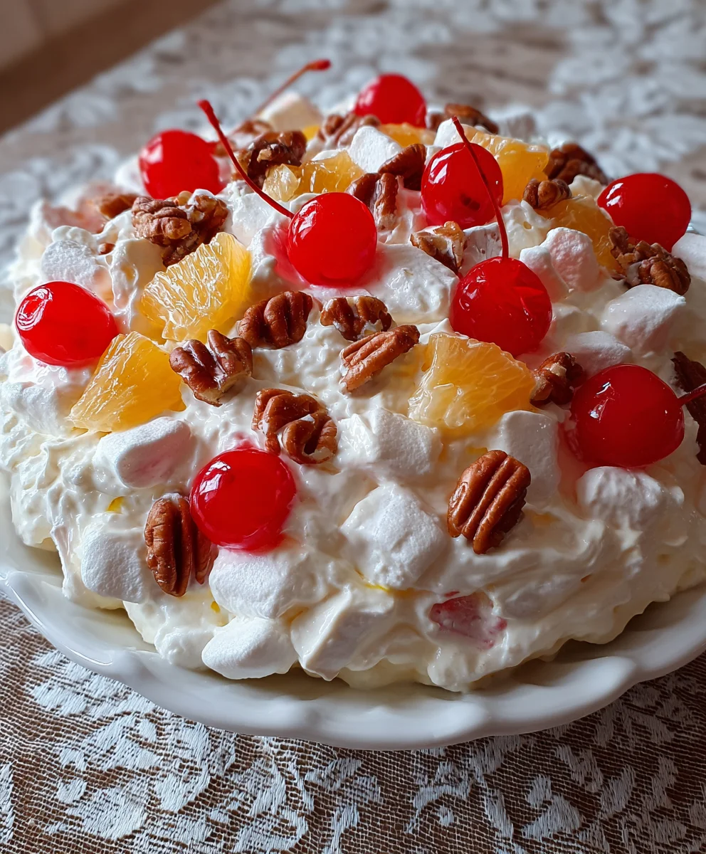 Ambrosia Salad Fruity Marshmallow – Sweet, Creamy & Loaded with Retro Dessert Charm!