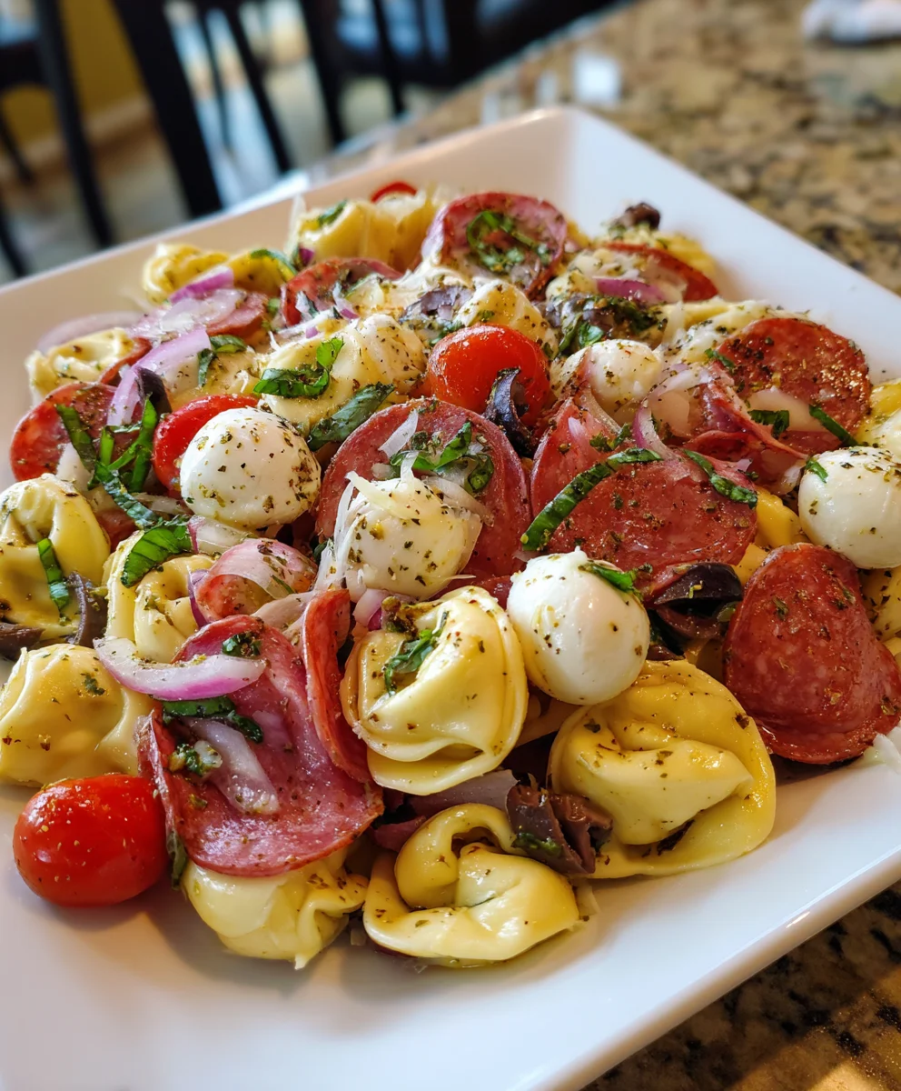 Italian Tortellini Pasta Salad with Salami and Mozzarella – Zesty, Hearty & Bursting with Italian Flavor!