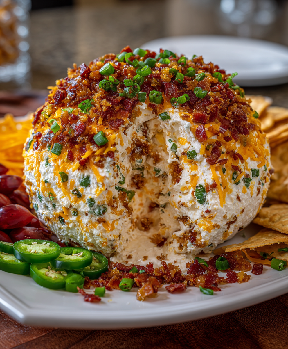 Jalapeño Popper Cheese Ball – Creamy, Spicy & Totally Addictive!
