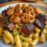 Blackened Steak & Shrimp Alfredo – Creamy, Spicy & Indulgently Luxurious!