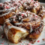 Peppermint Bark Cinnamon Rolls