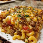 Cheesy Hamburger Casserole – Cozy, Hearty & Packed with Comfort