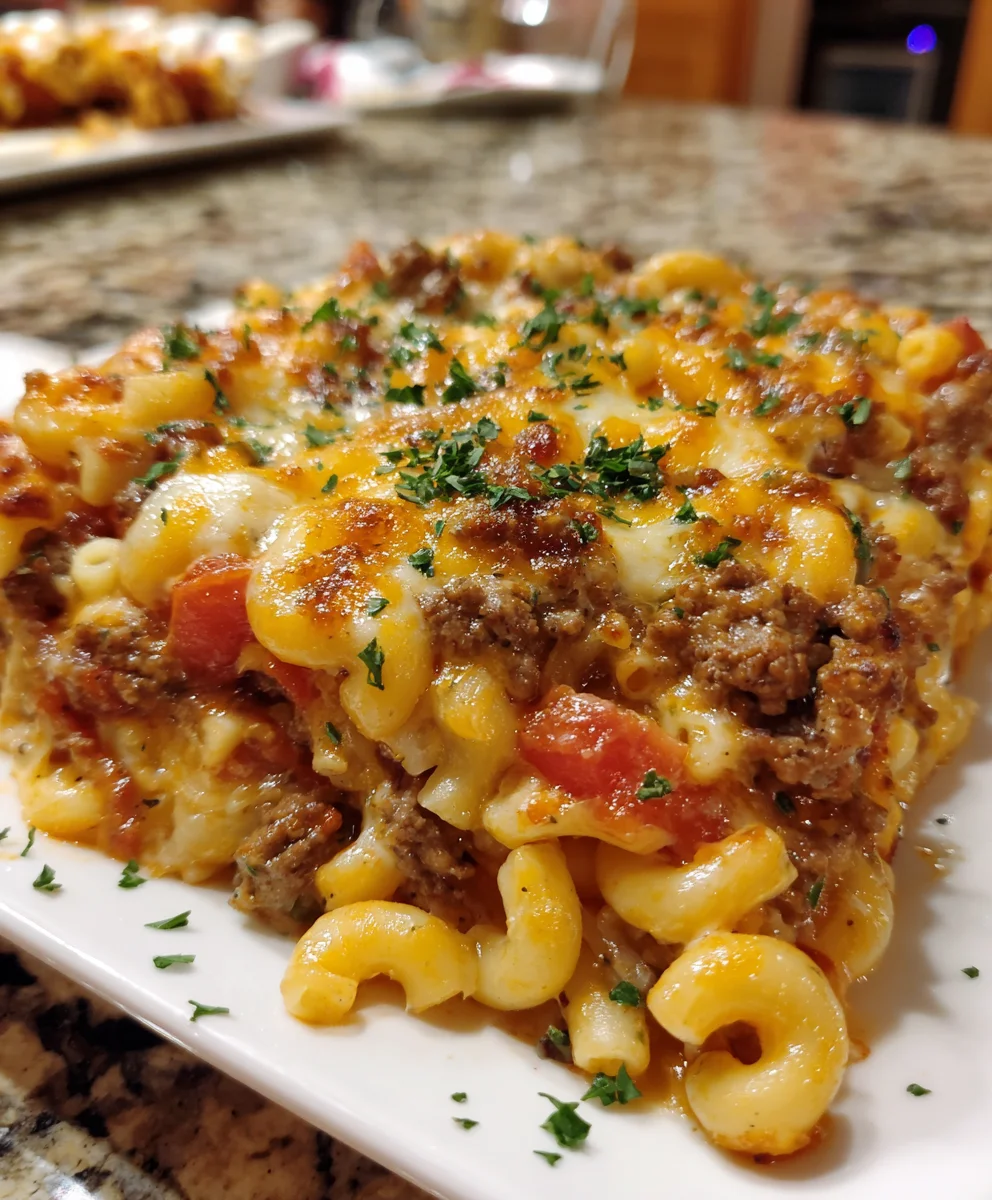 Cheesy Hamburger Casserole – Cozy, Hearty & Packed with Comfort