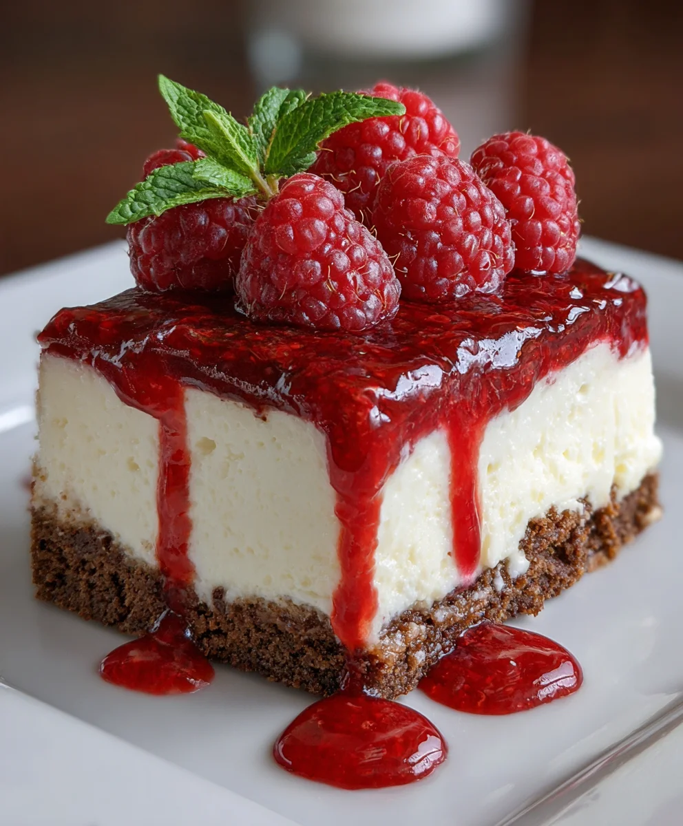 White Chocolate Raspberry Cheesecake Bars – Creamy, Elegant & Bursting with Berry Bliss!