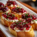 Festive Cranberry Pepper Jelly Cream Cheese Bruschetta – Sweet, Savory & Holiday-Perfect!
