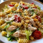 Chicken Caesar Pasta Salad – Creamy, Fresh & Packed with Flavor!