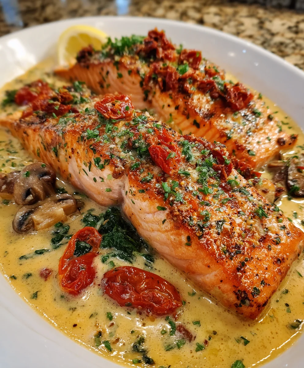 Creamy Tuscan Marry Me Salmon – Rich, Velvety & Irresistibly Romantic!