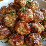Baked Chicken Ricotta Meatballs with Spinach Alfredo Sauce – Creamy, Tender & Comfort-Food Perfection!