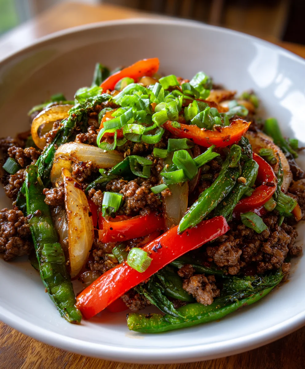 Ground Beef Stir-Fry with Peppers – Savory, Colorful & Weeknight-Ready Deliciousness!