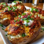 Chicken Bacon Ranch Baked Potatoes – Loaded, Cheesy & Packed with Comfort!