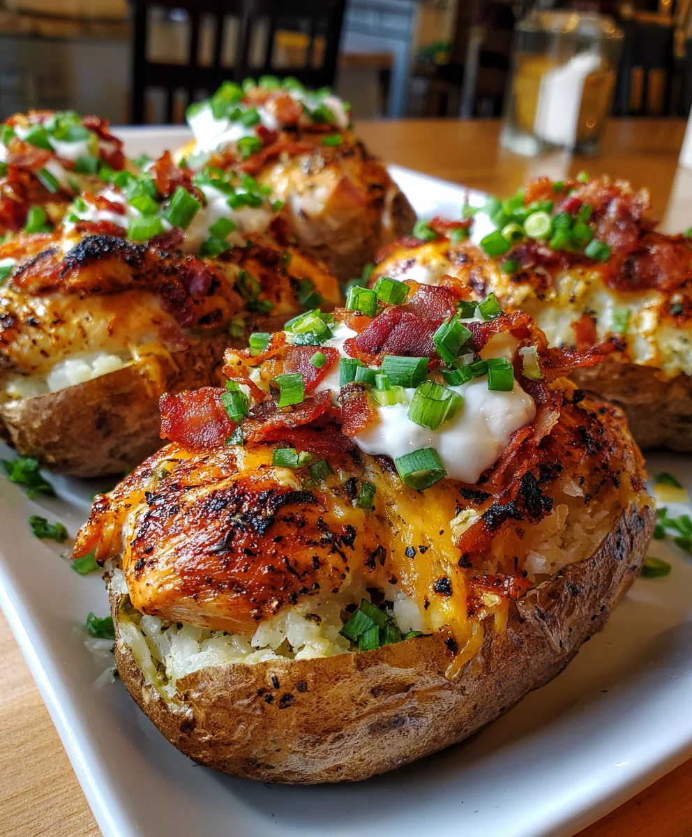 Chicken Bacon Ranch Baked Potatoes – Loaded, Cheesy & Packed with Comfort!