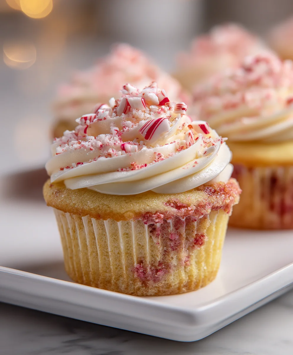 Candy Cane Peppermint Cupcakes – Sweet, Minty & Holiday-Ready Delight!