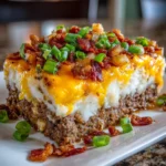 Loaded Potato Meatloaf Casserole – Hearty, Cheesy & Ultimate Comfort Food!