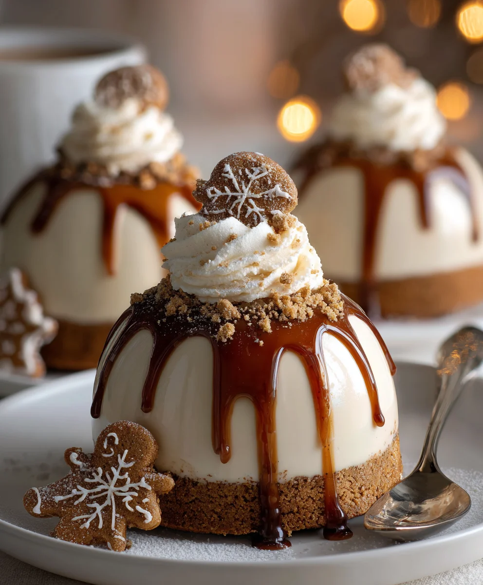 Gingerbread Latte Mousse Domes – Velvety, Spiced & Holiday-Café Elegant!