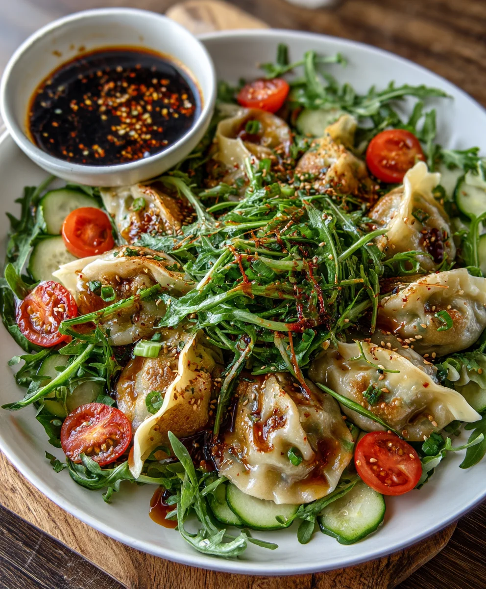 Crispy Dumpling Salad with Soy Dressing – Crunchy, Savory & Totally Addictive!