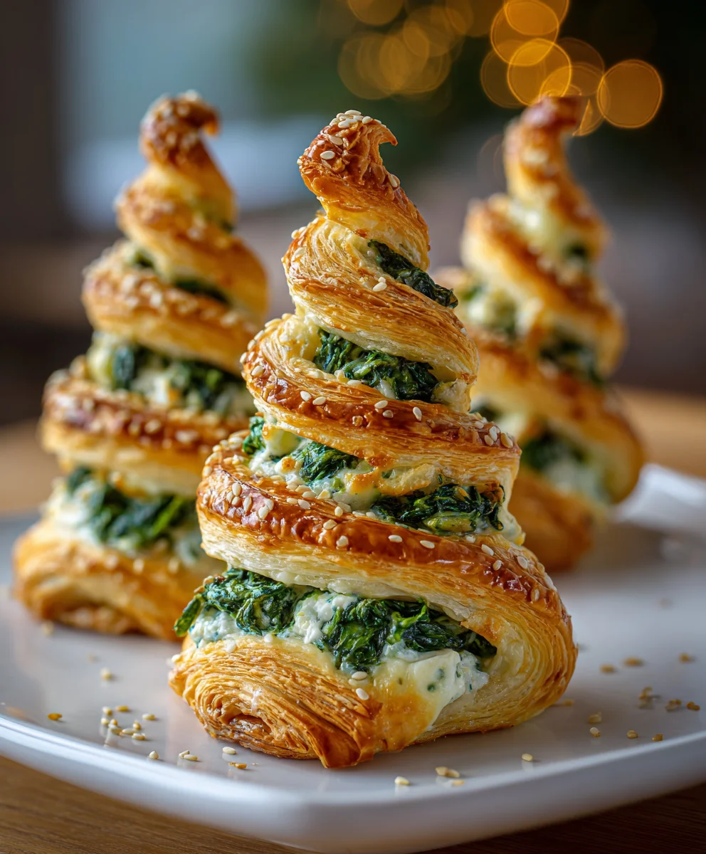Spinach Puff Pastry Trees – Flaky, Savory & Adorably Festive!