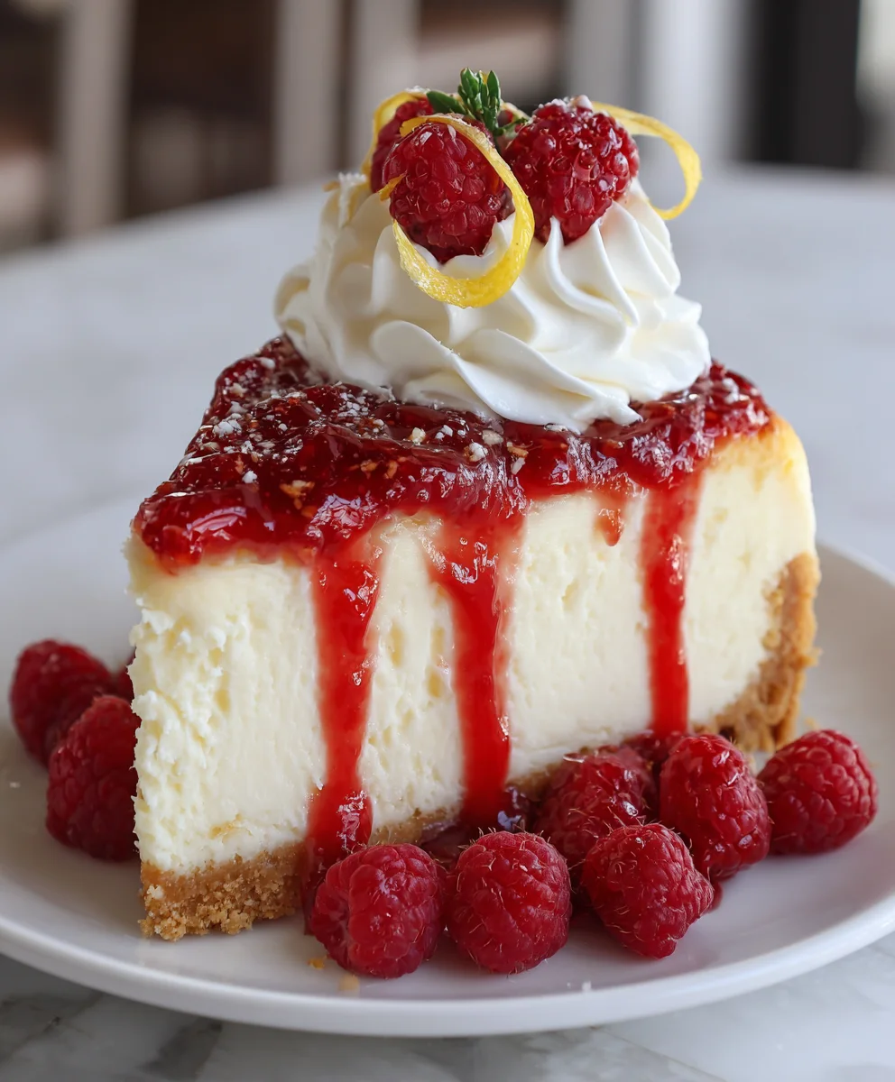 Lemon Raspberry Cheesecake – Bright, Creamy & Bursting with Fresh Berry Bliss!