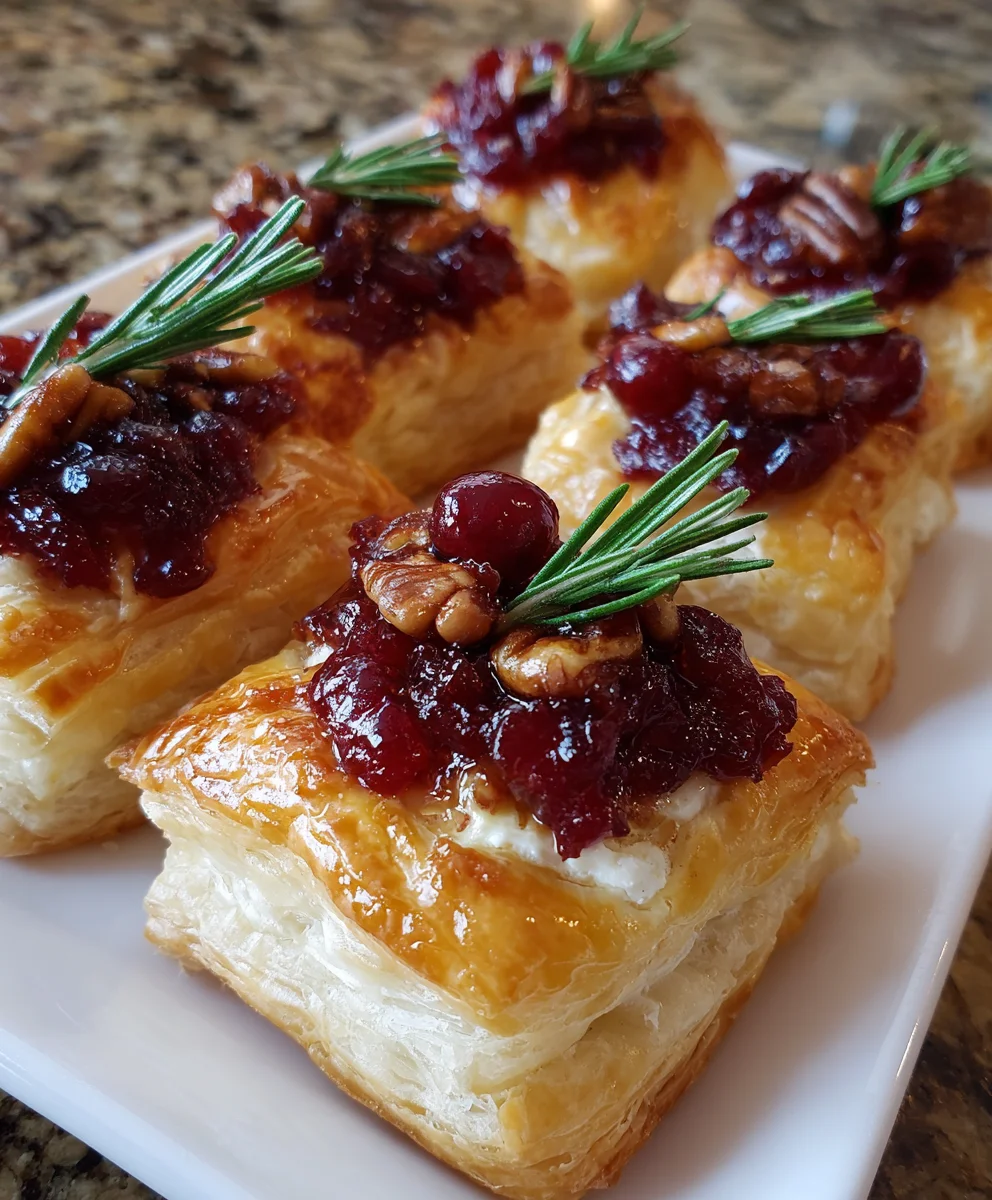 Baked Cranberry Brie Bites – Buttery, Gooey & Holiday-Party Perfect!