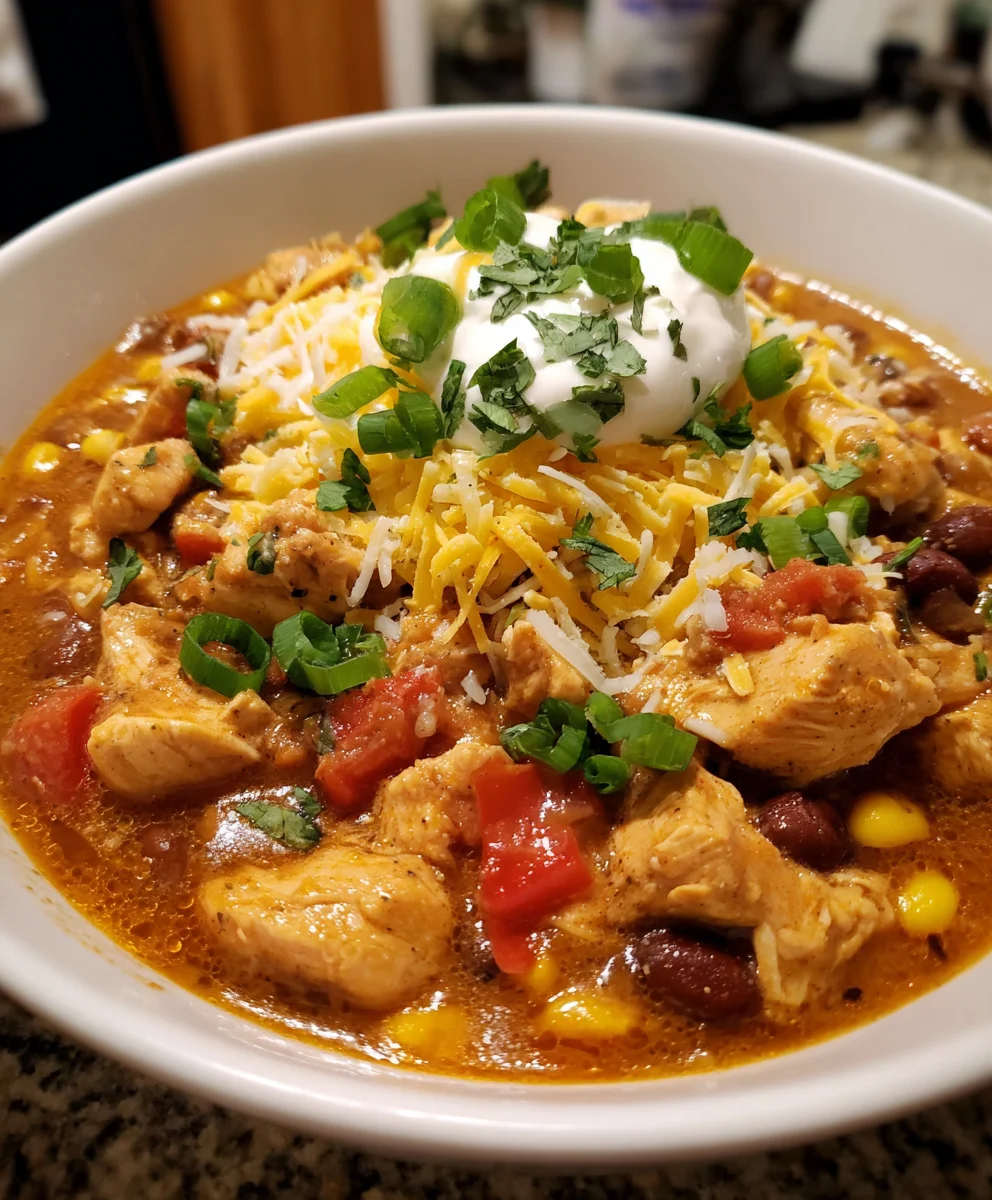 Crockpot Cream Cheese Chicken Chili – Creamy, Cozy & Effortlessly Delicious!