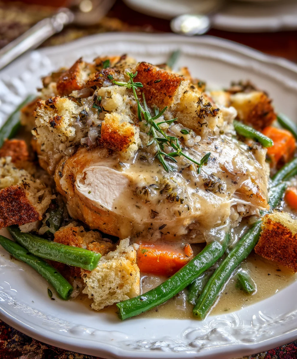 Slow Cooker Chicken Stuffing – Cozy, Creamy & Effortlessly Comforting!