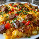 Sausage Hashbrown Breakfast Dish – Hearty, Cheesy & Morning Comfort at Its Best!