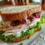 Leftover Turkey Cranberry Sandwich – Savory, Sweet & Holiday Comfort in Every Bite!