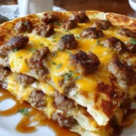 Sausage Cheese Sheet Pan Pancakes – Fluffy, Savory & Perfect for Easy Mornings!