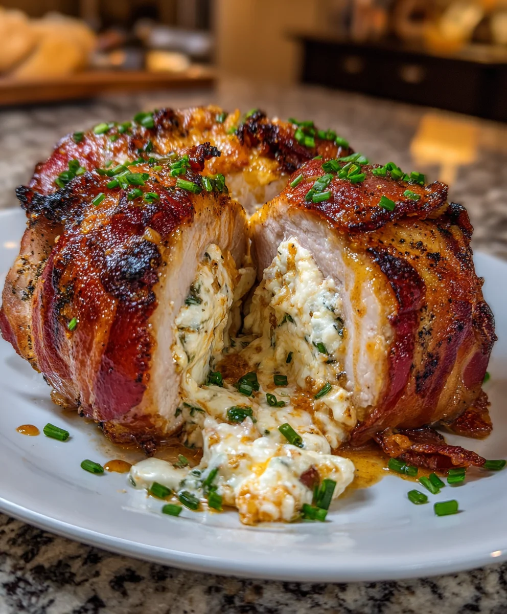 Smoked Bacon Triple-Cheese Stuffed Pork Chops – Juicy, Cheesy & Flavor-Packed Perfection!