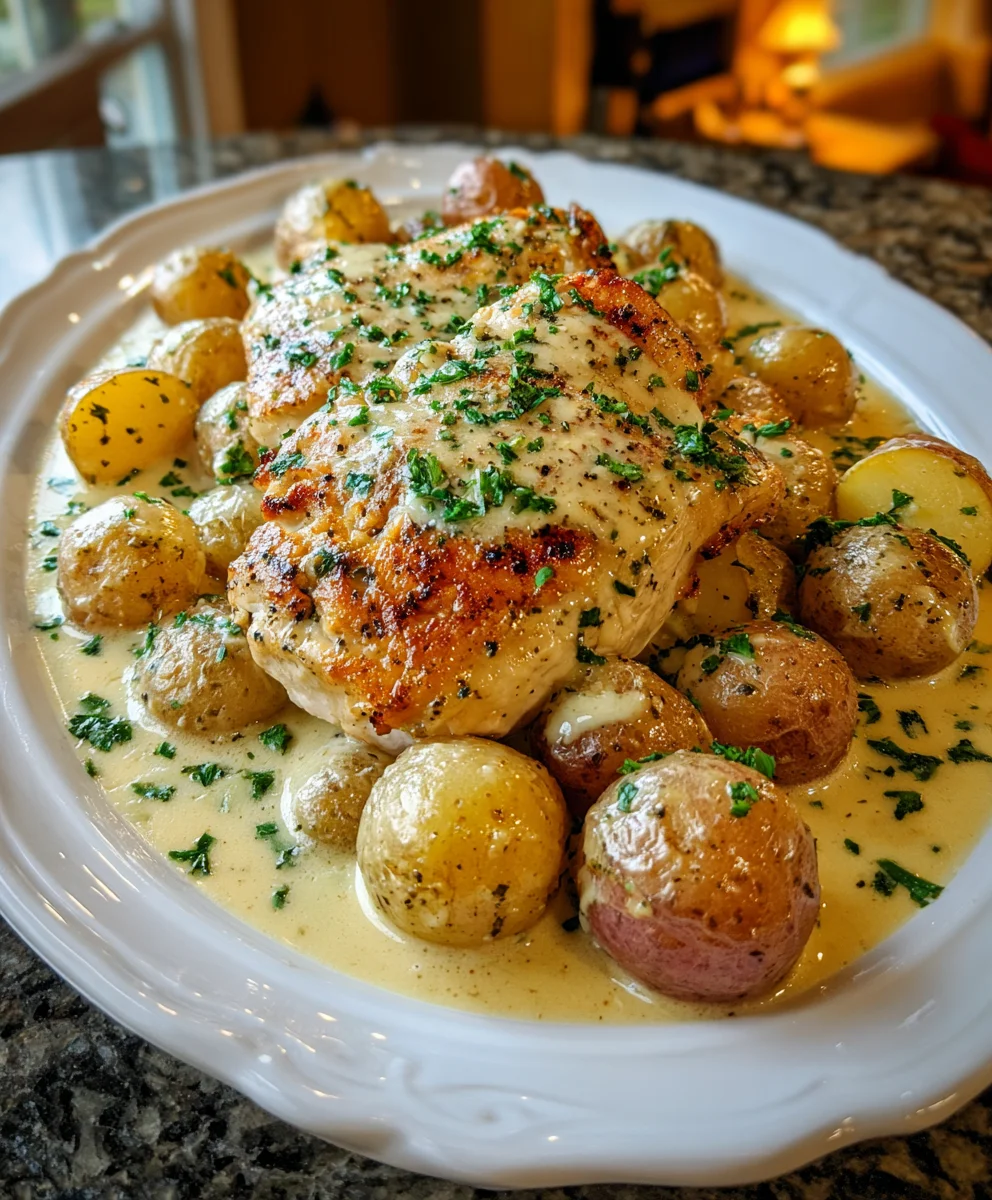 Crockpot Garlic Parmesan Chicken and Potatoes – Creamy, Savory & Comfort-Food Easy!