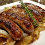 Oven Braised Beer Brats with Caramelized Onions – Juicy, Savory & Comfort-Loaded!