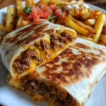 Beefy Cheesy Fries Burrito Wrap – Loaded, Gooey & Over-the-Top Delicious!