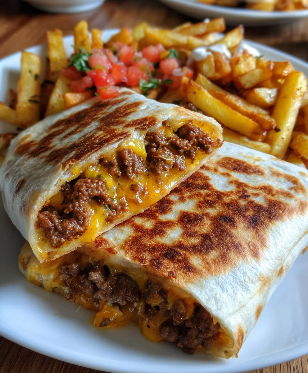 Beefy Cheesy Fries Burrito Wrap – Loaded, Gooey & Over-the-Top Delicious!
