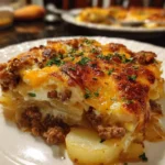 Cowboy Beef & Potato Casserole – Hearty, Cheesy & Loaded with Bold Flavor!