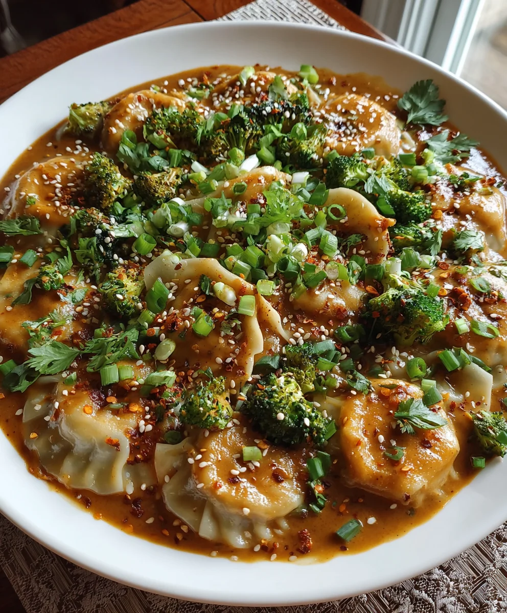 Oven-Baked Dumplings with Peanut Sauce – Crispy, Savory & Irresistibly Addictive!