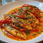 Tilapia in Roasted Pepper Sauce – Tender, Vibrant & Bursting with Flavor!