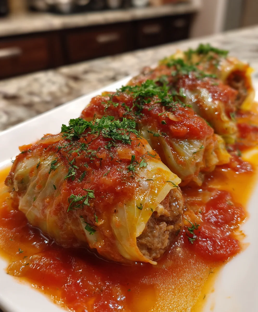 Cabbage Rolls with Ground Beef – Hearty, Savory & Comfort-Food Classic!