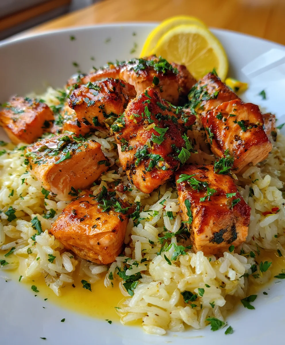 Mediterranean Salmon Lemon Rice – Fresh, Bright & Comfortably Elegant!