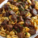 Cajun Steak Bites and Cheesy Garlic Shells Skillet – Spicy, Cheesy & One-Pan Comfort!
