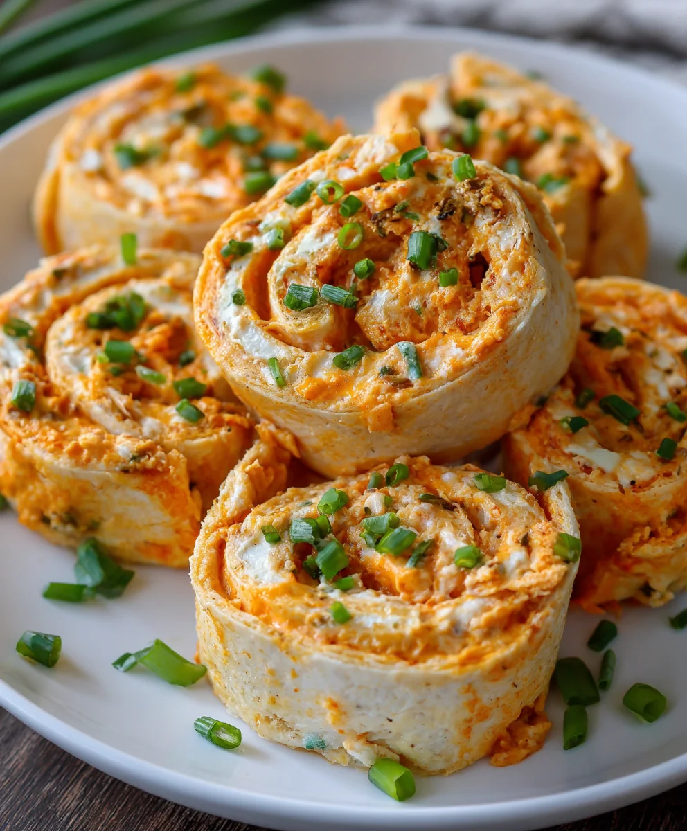 Easy Buffalo Chicken Pinwheels – Spicy, Creamy & Perfectly Snackable!