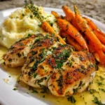 Garlic Herb Chicken with Creamy Mash & Roasted Carrots – Comforting, Savory & Perfectly Balanced!