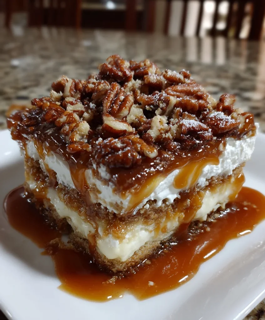 Caramel Pecan Lasagna Squares – Rich, Layered & Decadently Irresistible!