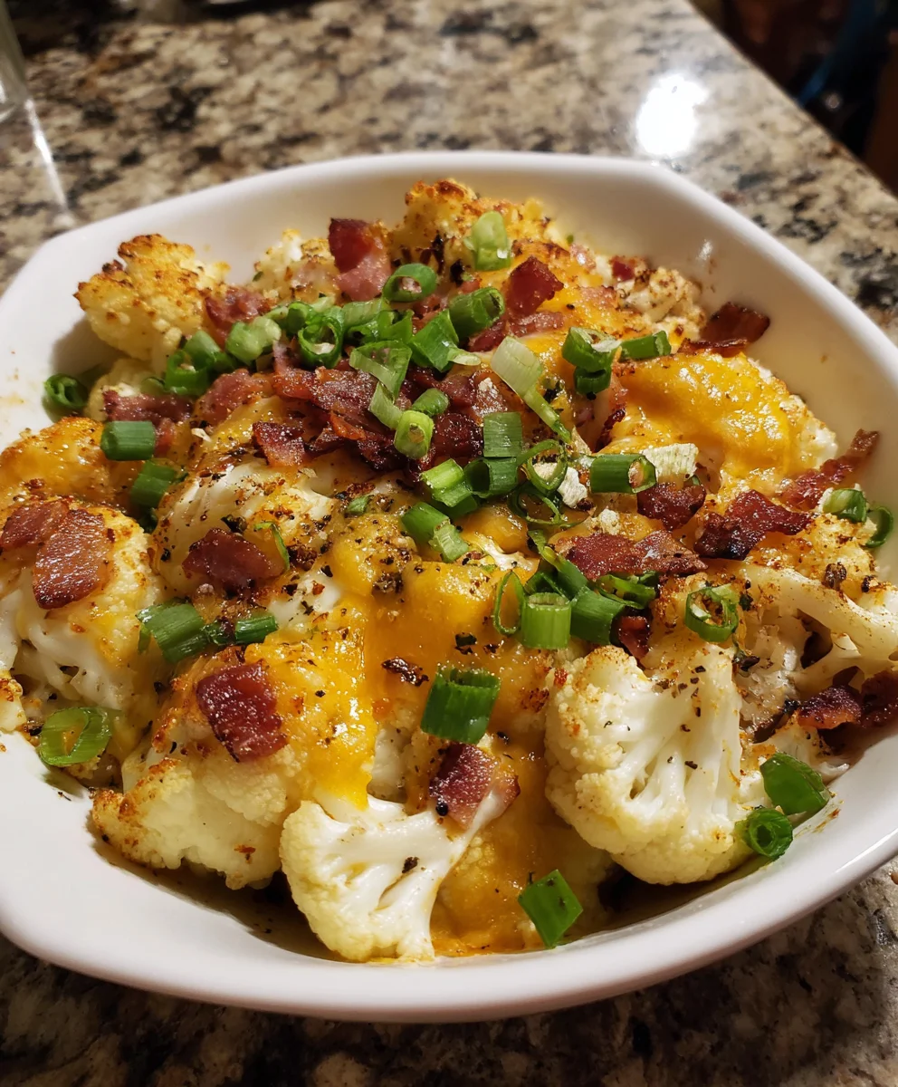 Caramelized Onion & Bacon Cauliflower Cheese Bake – Savory, Creamy & Comforting!
