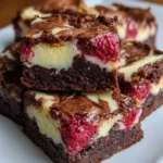 White Chocolate Raspberry Swirl Brownies – Fudgy, Fruity & Irresistibly Decadent!