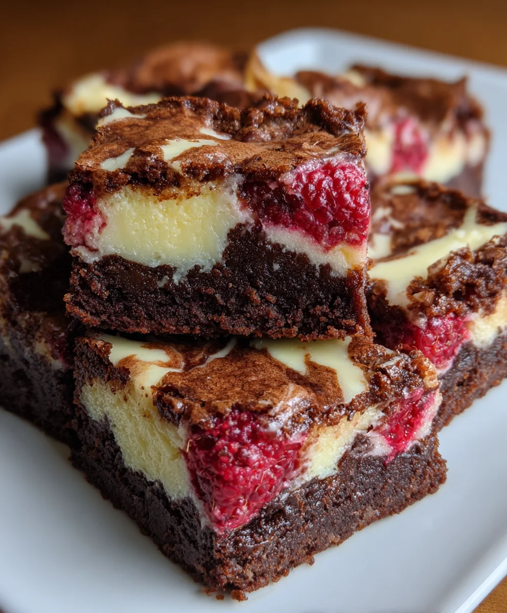 White Chocolate Raspberry Swirl Brownies – Fudgy, Fruity & Irresistibly Decadent!