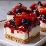 No Bake Berry Cheesecake Bars – Creamy, Fruity & Effortlessly Delicious!