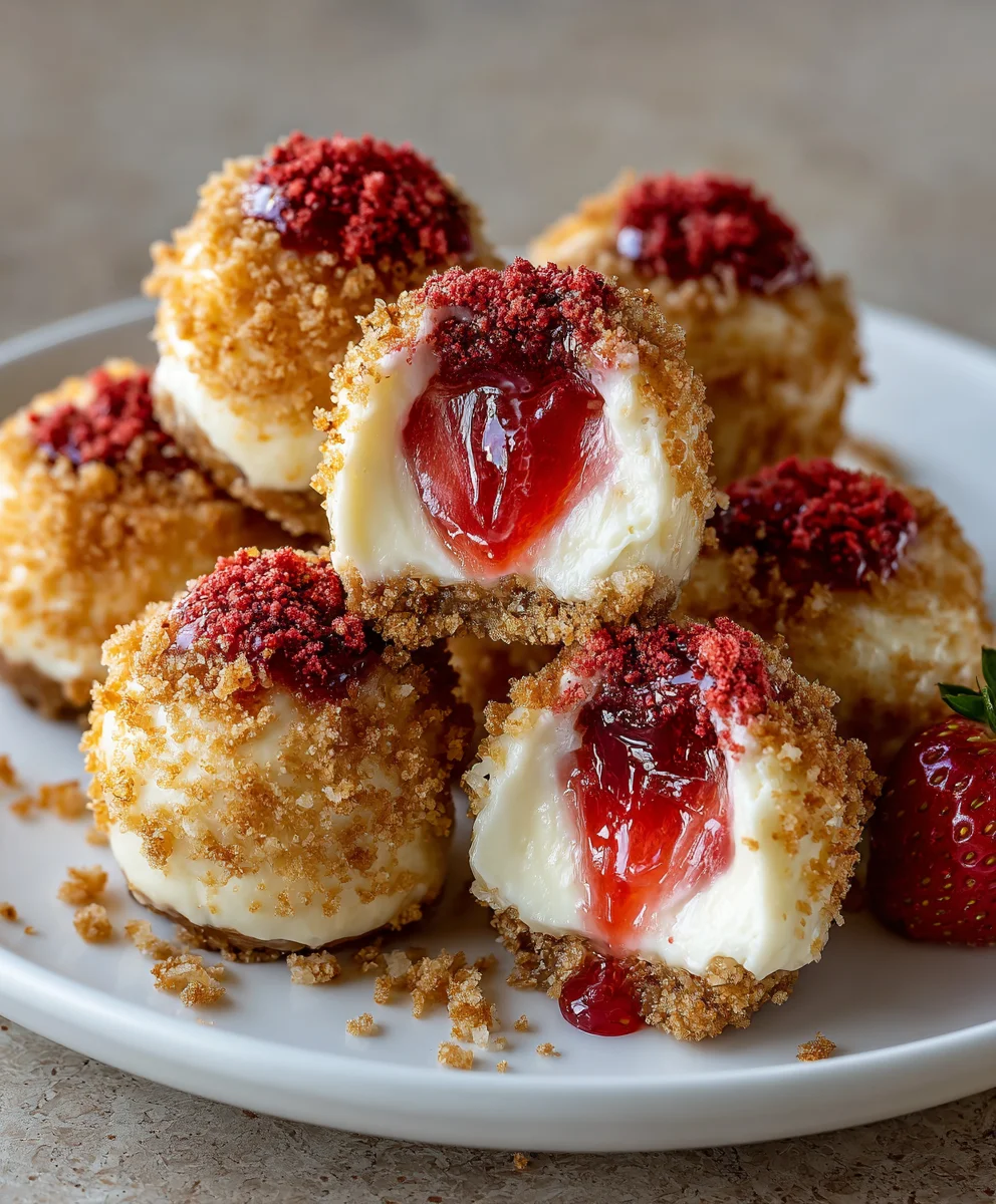 Strawberry Crunch Cheesecake Bites – Creamy, Crunchy & Irresistibly Fun!