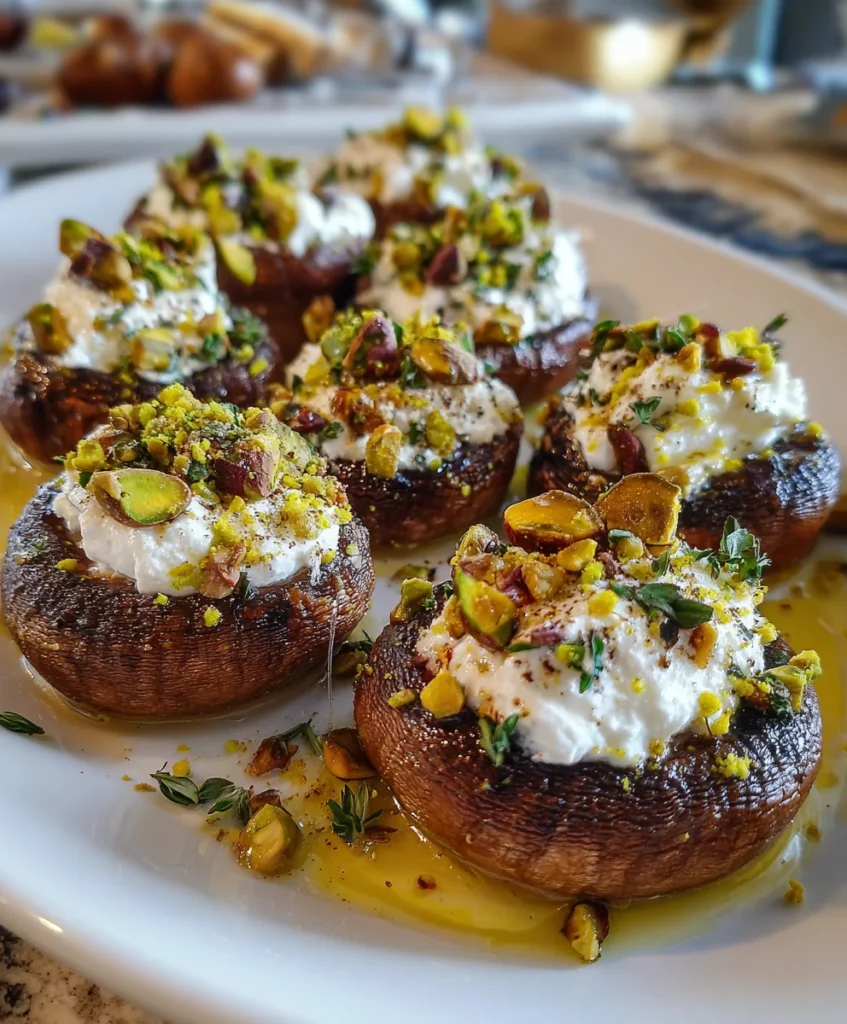 Pistachio Cream & Goat Cheese Mushrooms – Creamy, Nutty & Elegantly Savory!