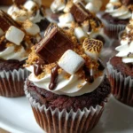 S’mores Chocolate Marshmallow Cupcakes – Gooey, Chocolatey & Campfire-Perfect!