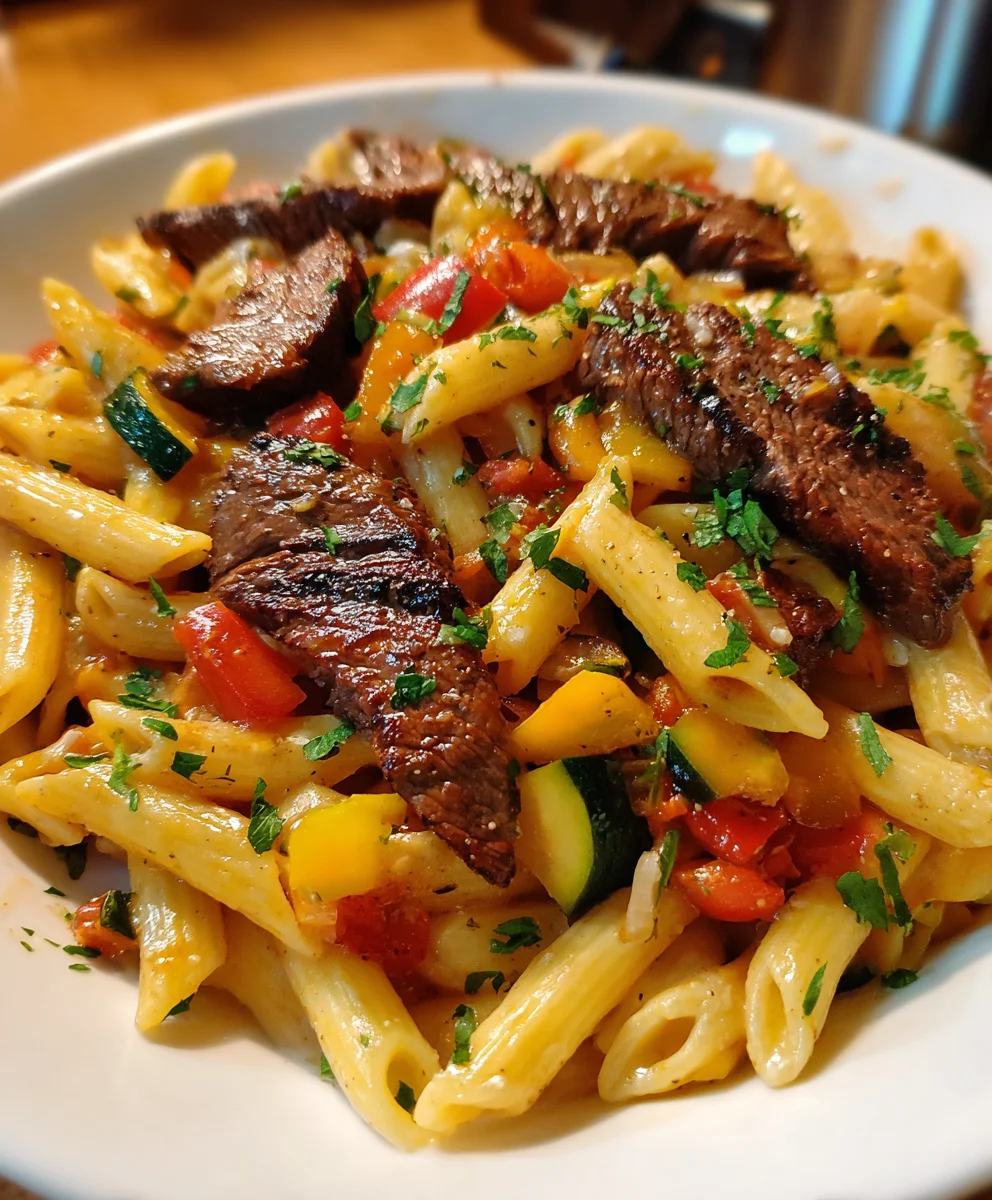 One-Pot Zesty Steak Pasta – Bold, Hearty & Bursting with Flavor!