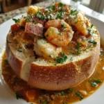 Stuffed Seafood Soup Bread Bowl – Creamy, Hearty & Pure Coastal Comfort!
